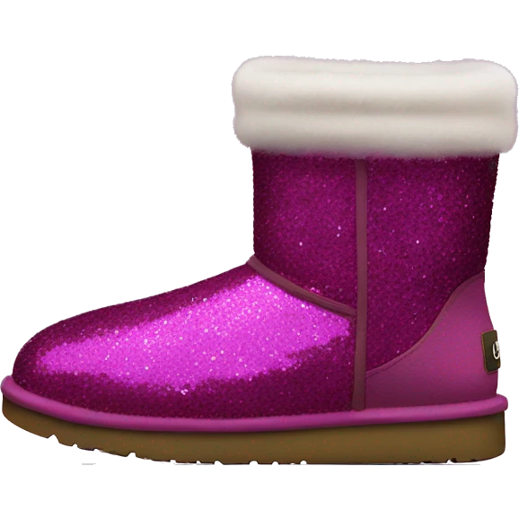 Realistic magenta glitter and fur Ugg boots. emoji