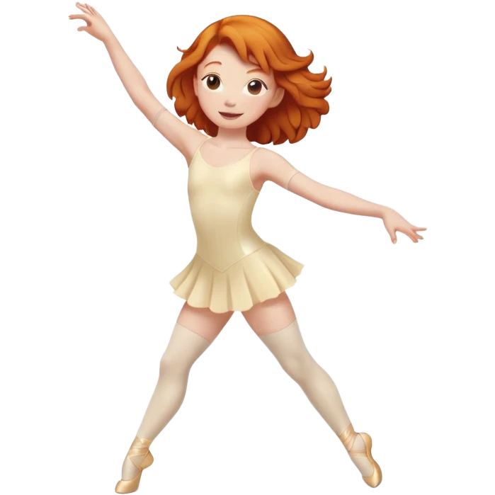 Ginger girl Dancing cream leotard emoji