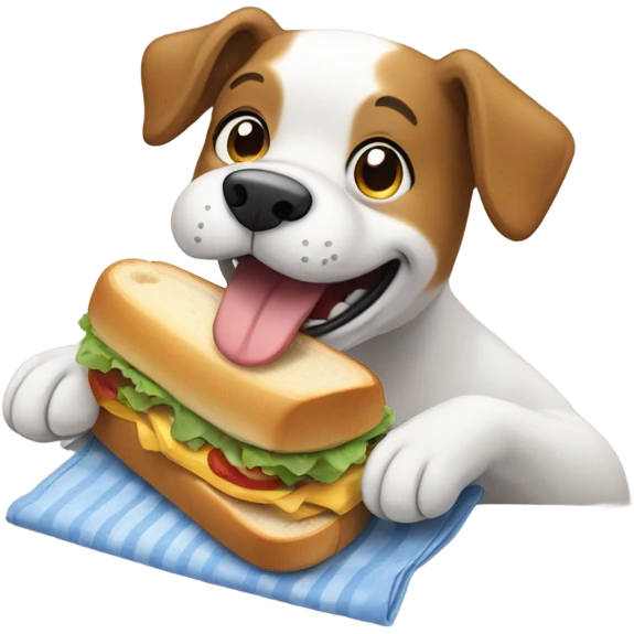 Dog eating sandwich emoji