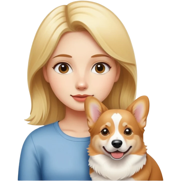 Blondie girl with corgi emoji