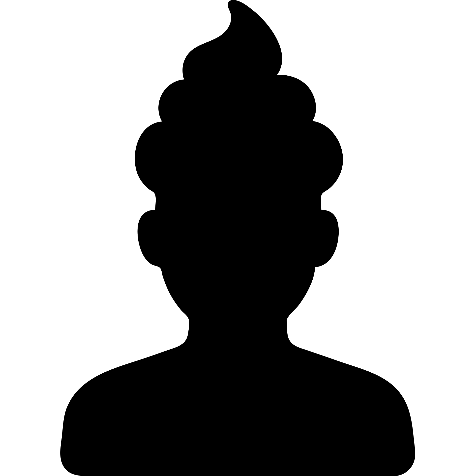 solid black icon of a man with poop on his head emoji