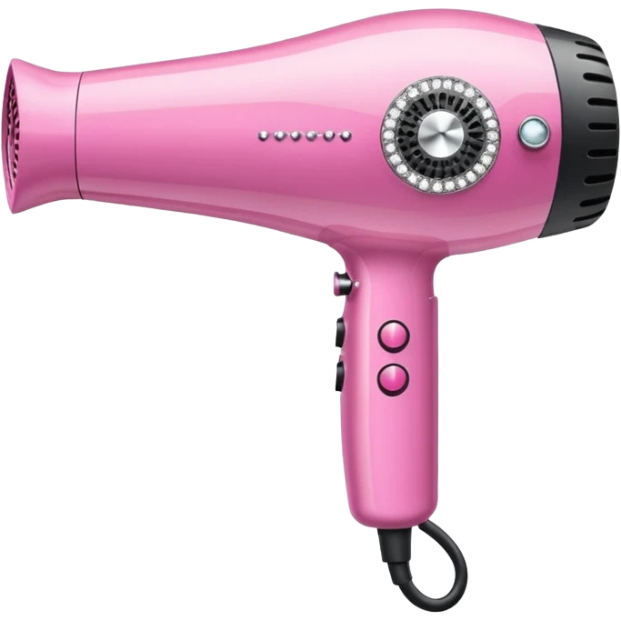 pink elegant blow dryer with diamonds emoji