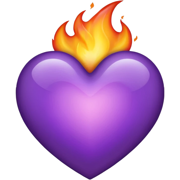 purple heart with a flame emoji