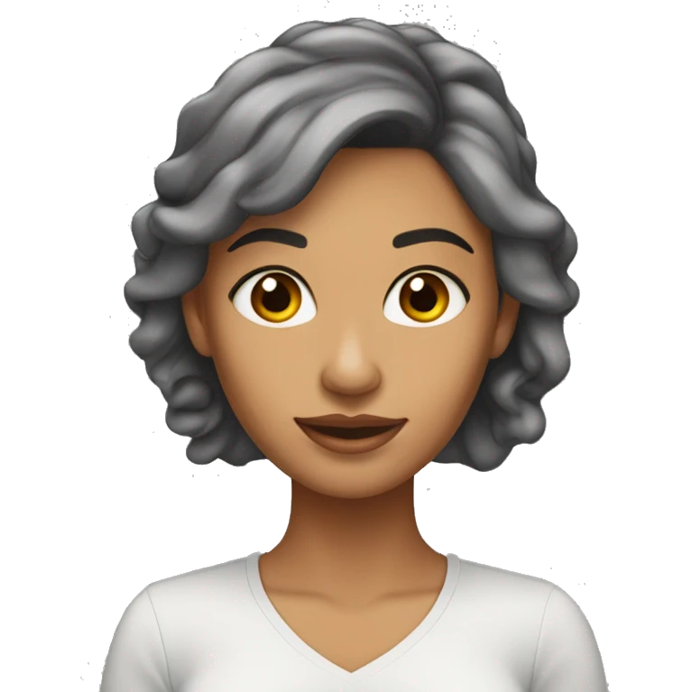 Mujer morena con cabello lacio emoji