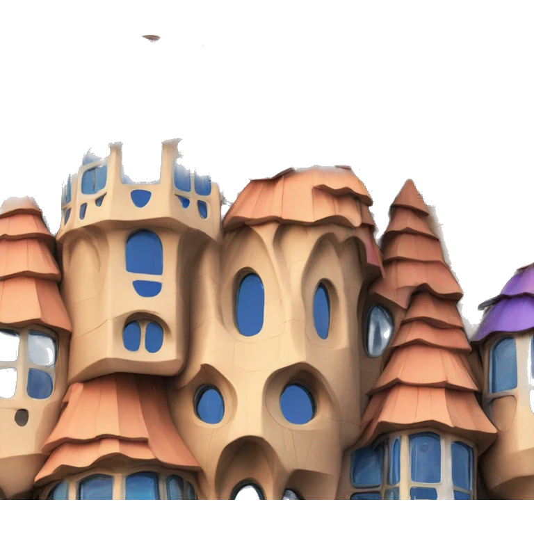 Gaudí colorful house emoji