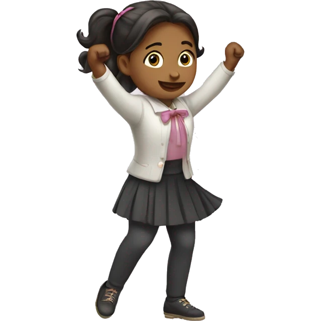 Girl doing a curtsy with both hands and bow emoji