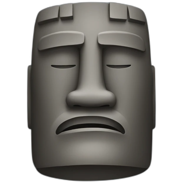 moai straight face emoji