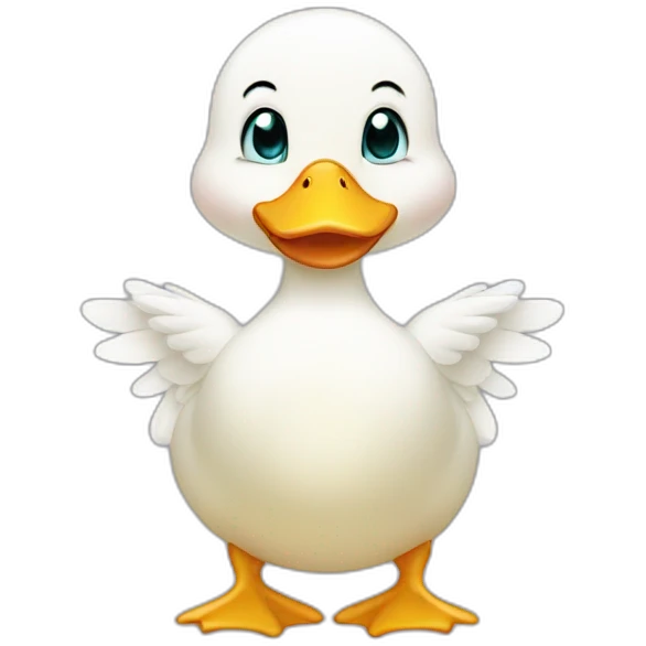 white duck baby  putting hands on his cheeks and tears going down emoji