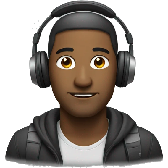 man with headphones on emoji