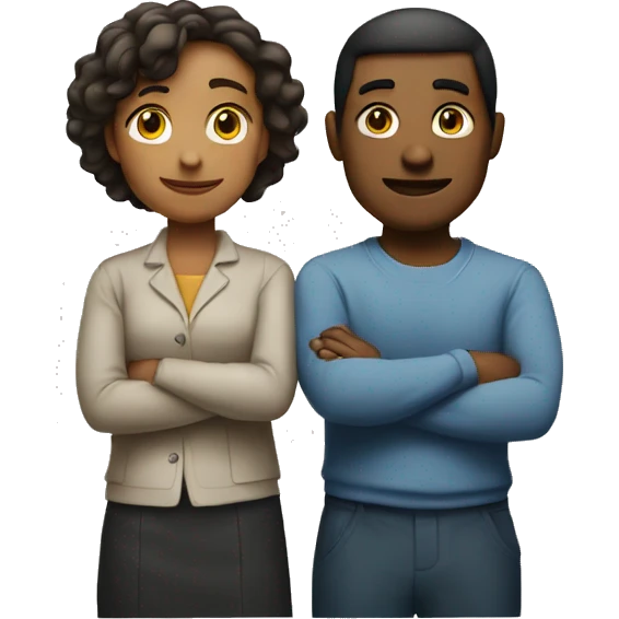 Two people with their arms crossed, back to back  emoji