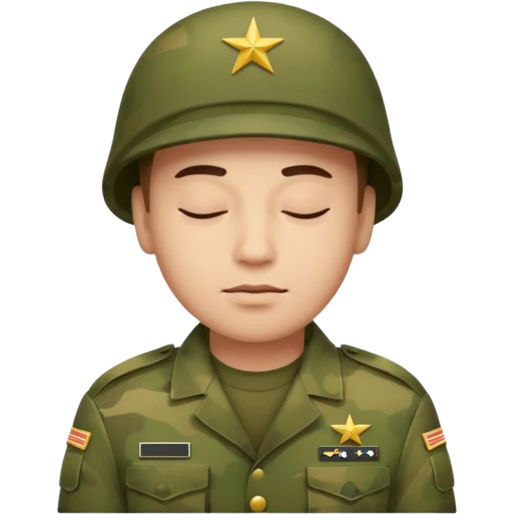 Man sleeping in the army  emoji