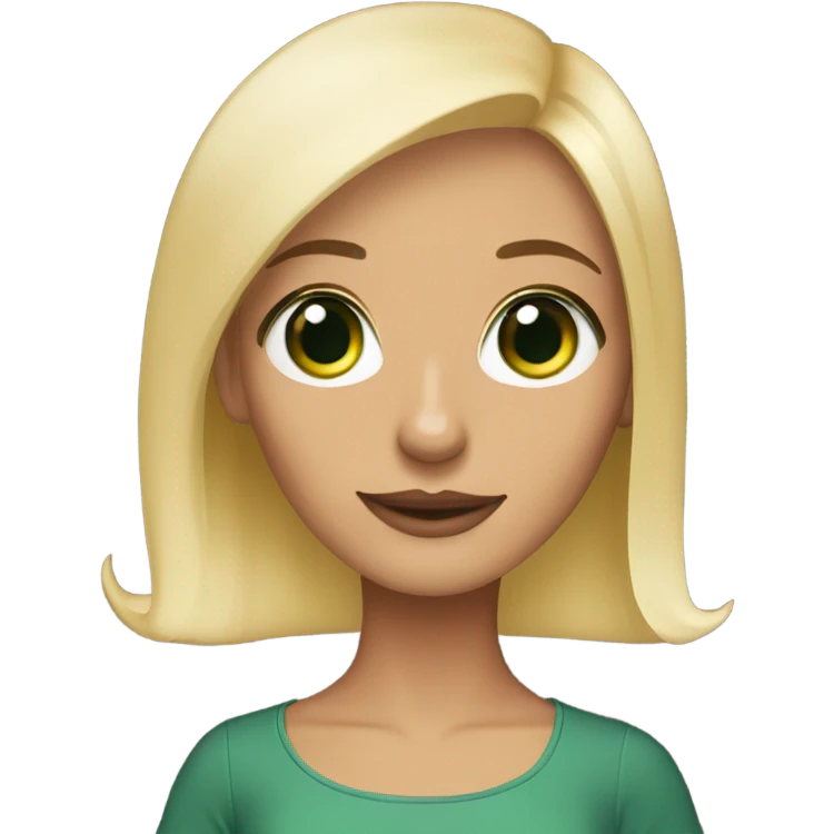 Green eyes short blonde hair with long black haired dachshund emoji