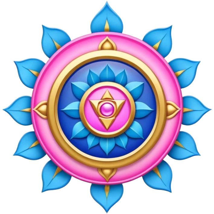 Vishuddha chakra is blue pink gold emoji