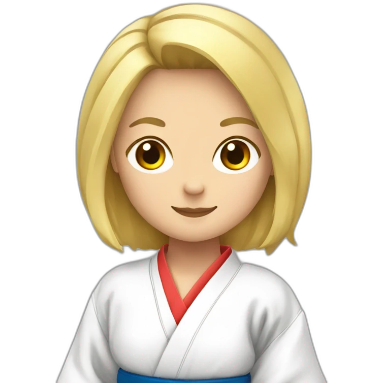Fille blonde avec kimono judo emoji