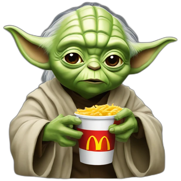 Yoda eats McDonald's emoji