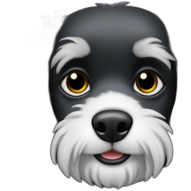 black griffon dog with really not much white hairs only under mouth and on eyebrows emoji