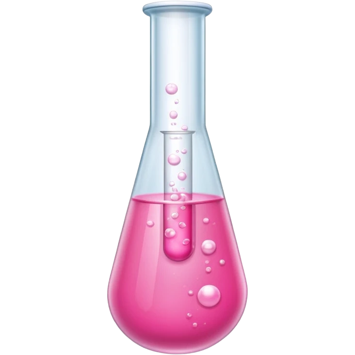 pink liquid in test tube simple bubbling tilted emoji