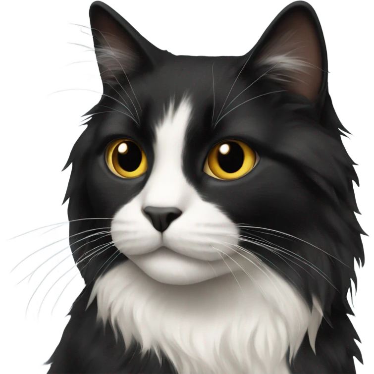 Black long haired cat emoji