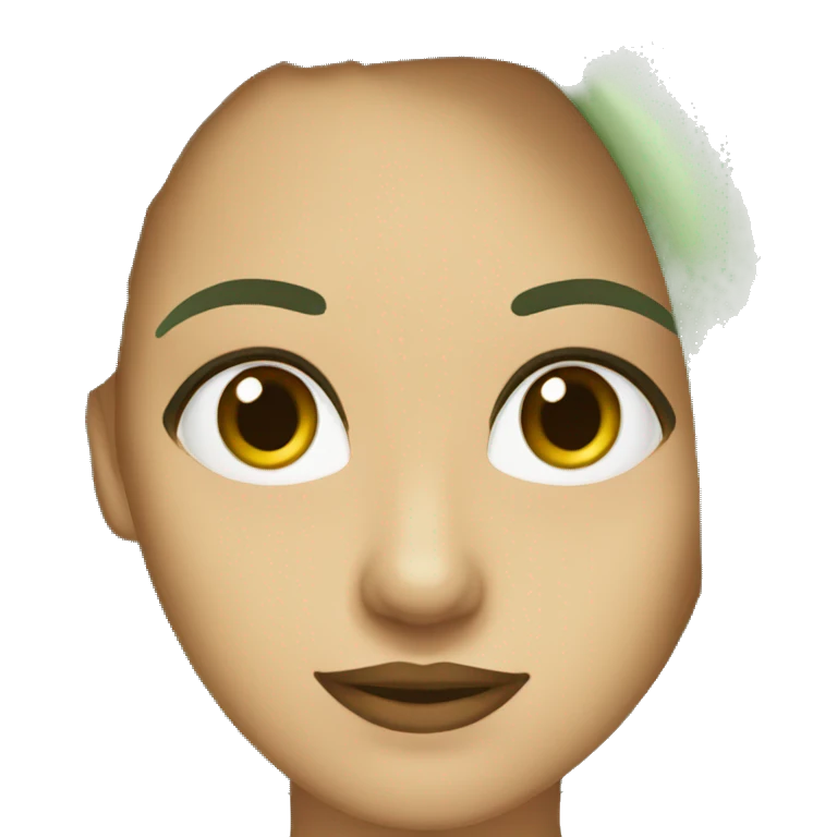 Mujer pelo castaño ojos verdes  emoji
