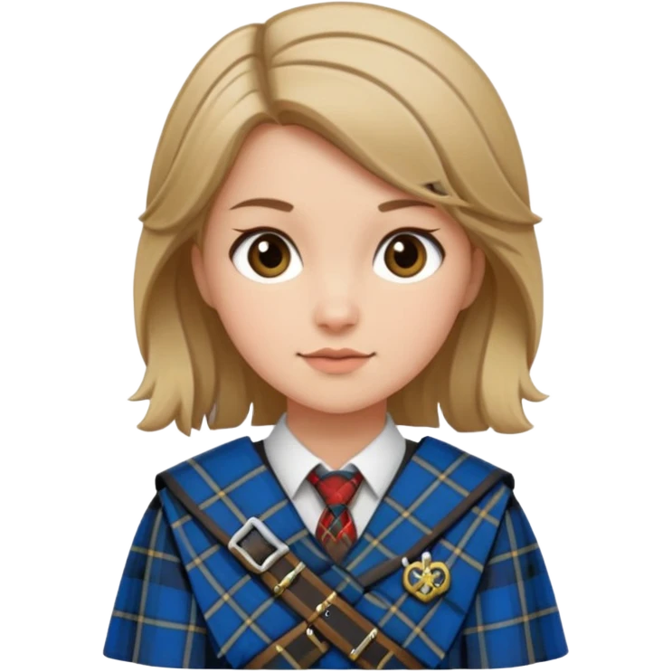 female with scottish attire and dark blonde hair emoji