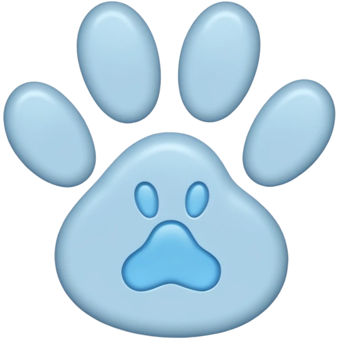 a pastel blue pawprint emoji