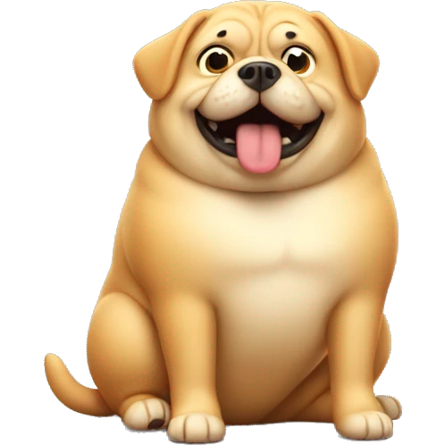 Fat dog eating emoji