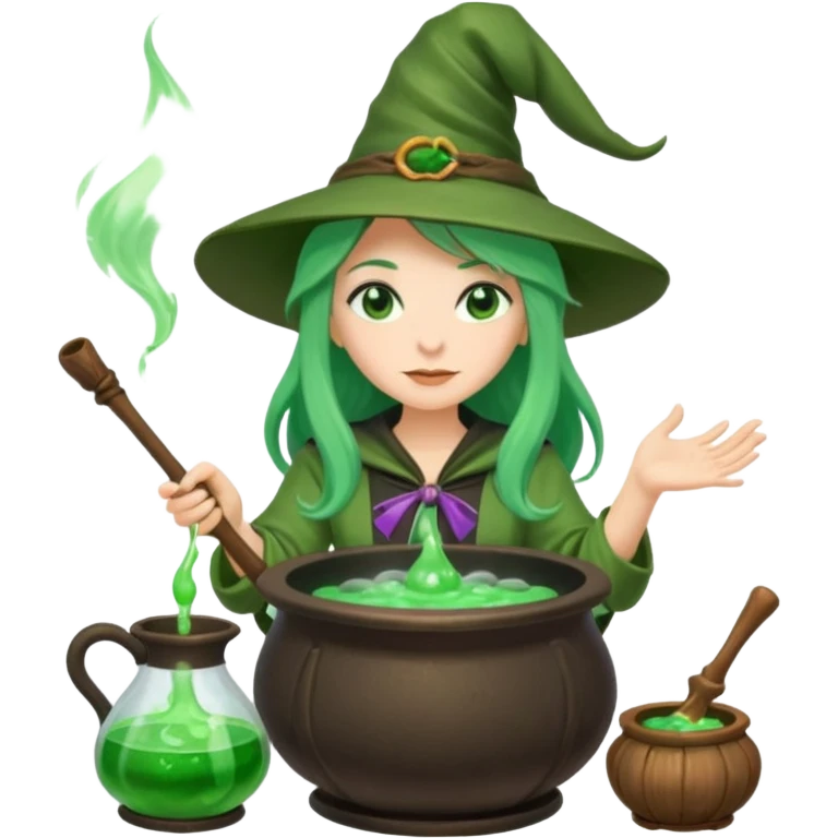 green witch cooking potion emoji
