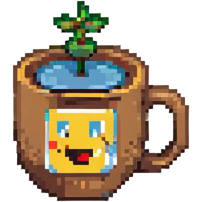 8-bit pixel art emoji,coffee in a coffee cup emoji