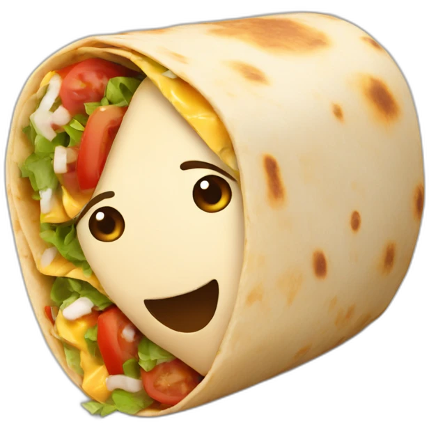 Burrito with a human face  emoji