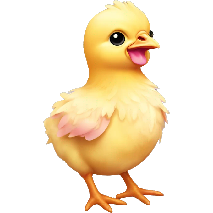 Baby chicken with pink bow emoji