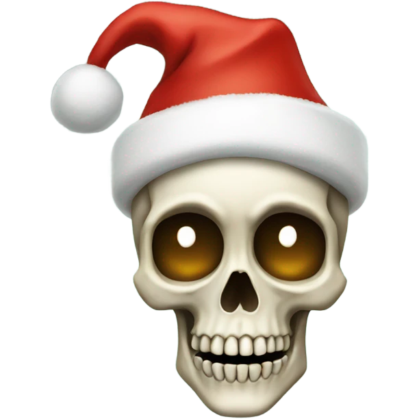 Skeleton with christmas hat  emoji