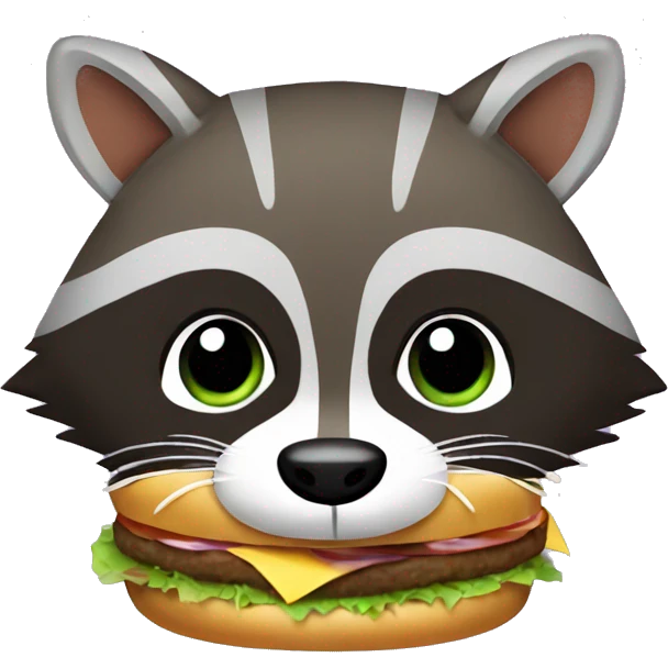 raccoon with hamburger  emoji