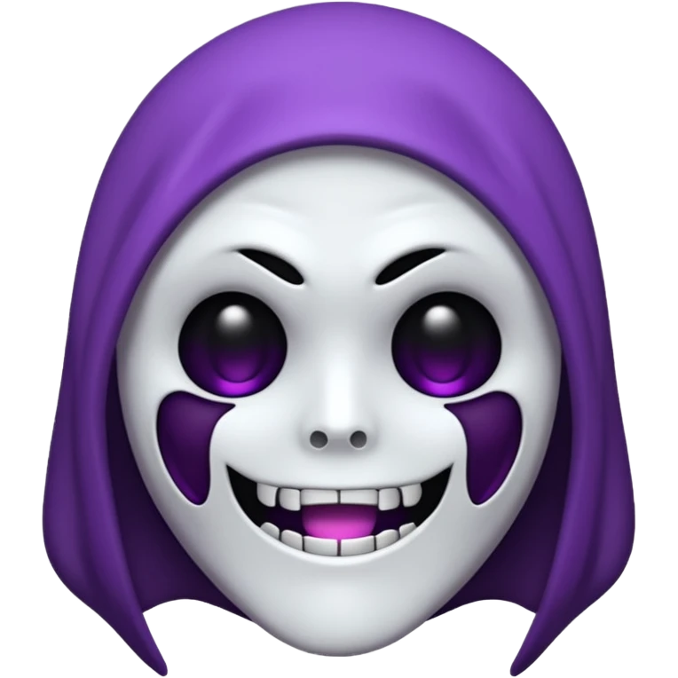 um coração roxo claro com o rosto do ghost face emoji