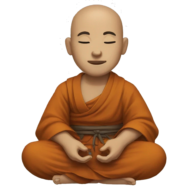 a monk looking relax and cool emoji