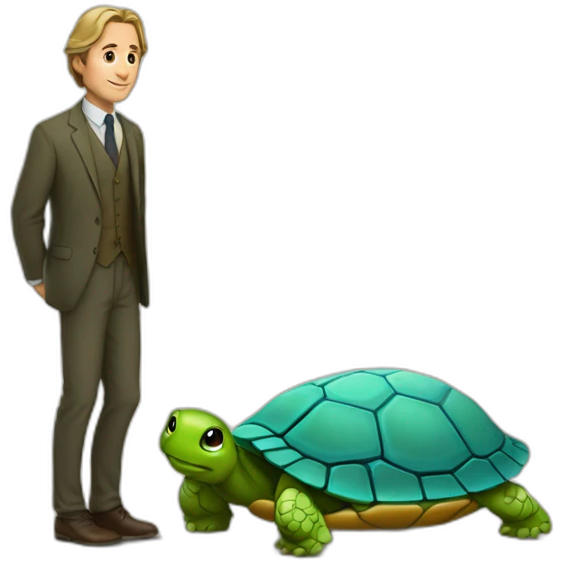 Éric zemour sur le dos d'une tortue emoji