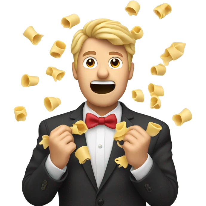 someone destroying bowtie pasta emoji