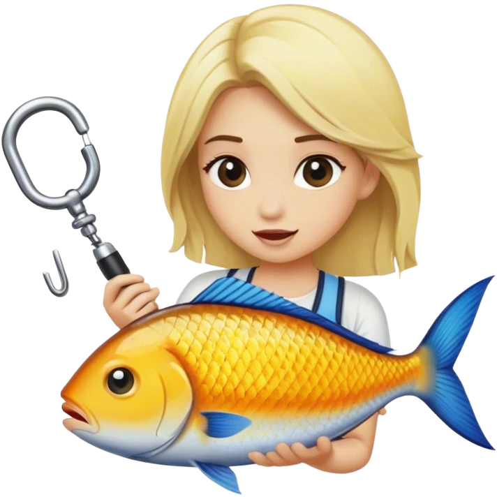 Blonde girl on fish hookup  emoji