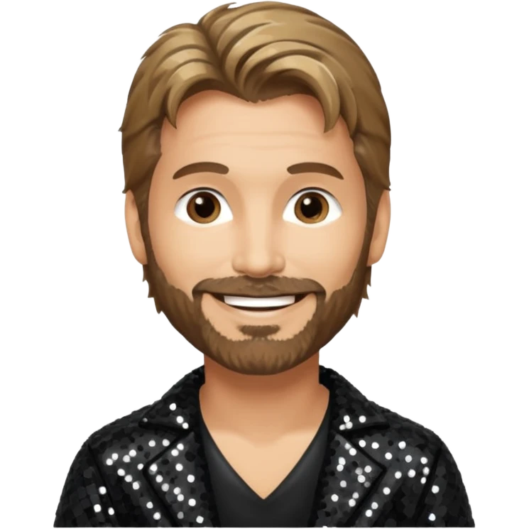 Kenny Loggins with black sequin outfit emoji