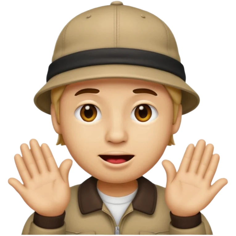Emoji with a backwards hat with him biting his lip and his right eye brow up and his left eyebrow down and his eyes squinting with his hands rubbing together emoji