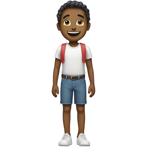 Happy with feet behind back emoji