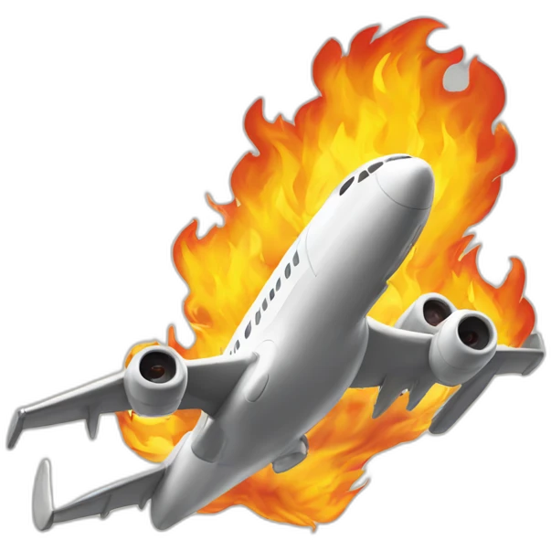Airplane on fire emoji