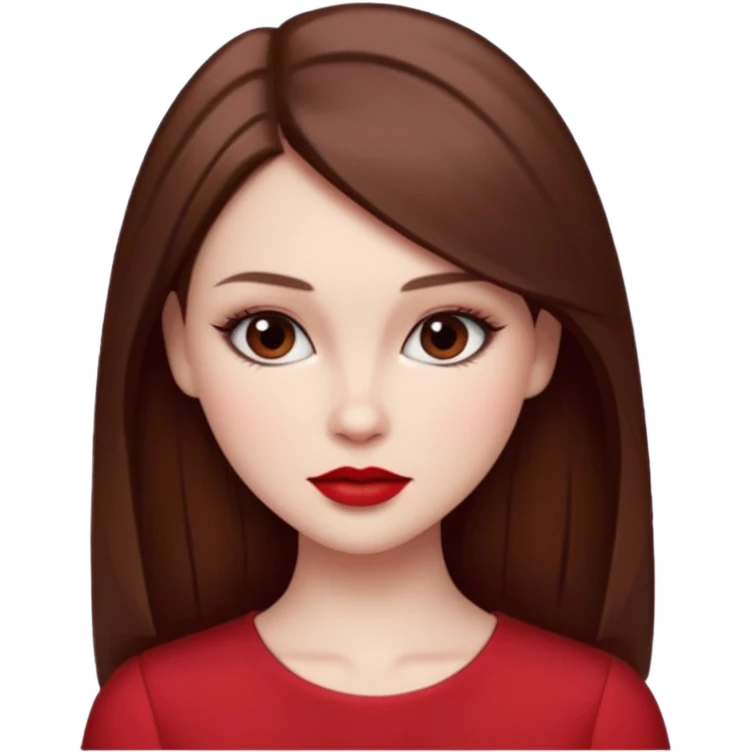 ELENA GILBERT FROM VAMPIRE DIARIES WITH RED TOP AND STRAIGHT HAIR RED LIPSTICK AND BLUSH emoji