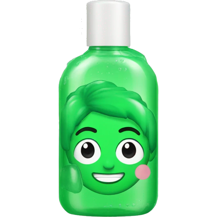green hair gel in a clear bottle emoji