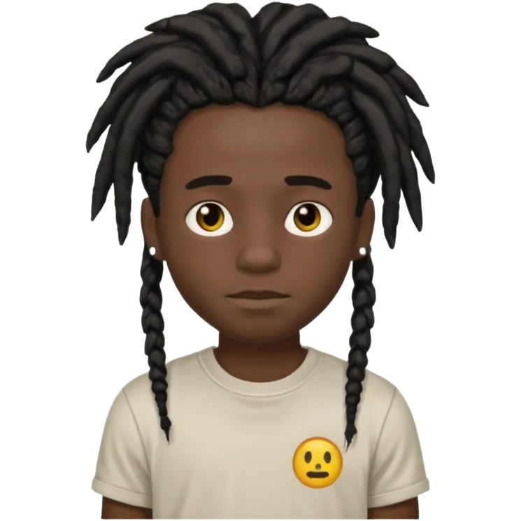 boy with dreadlocks and black skin emoji