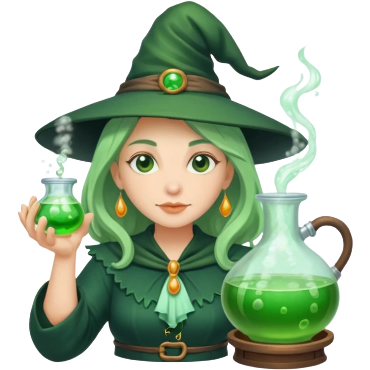 green witch cooking potion emoji