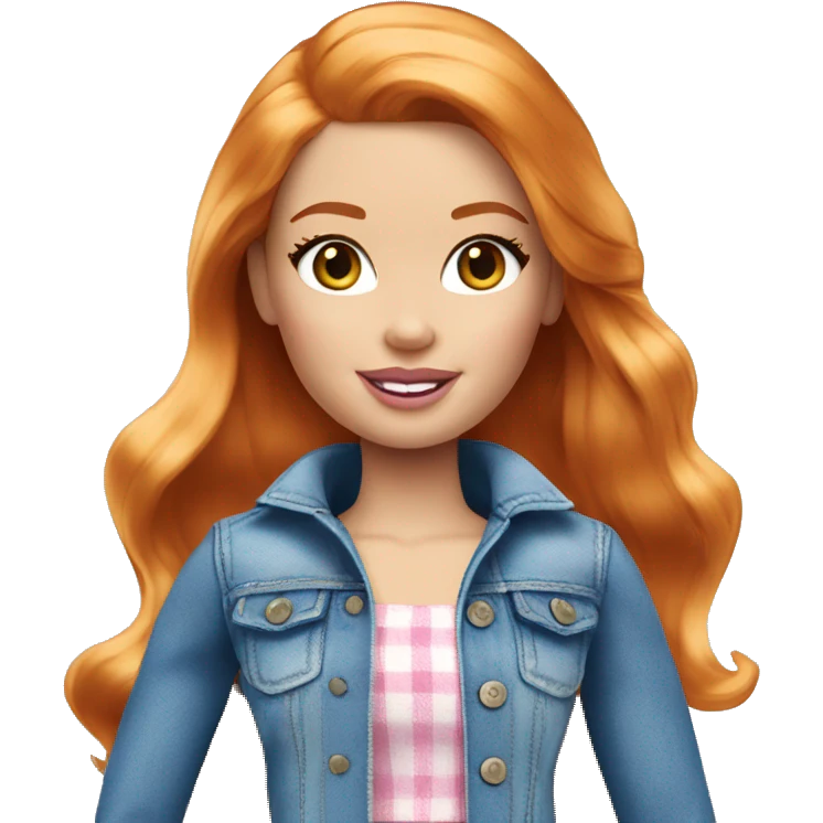 Beautiful Barbie ginger fair skin emoji