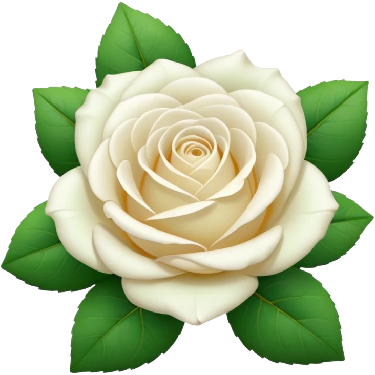 white rose with leaves emoji