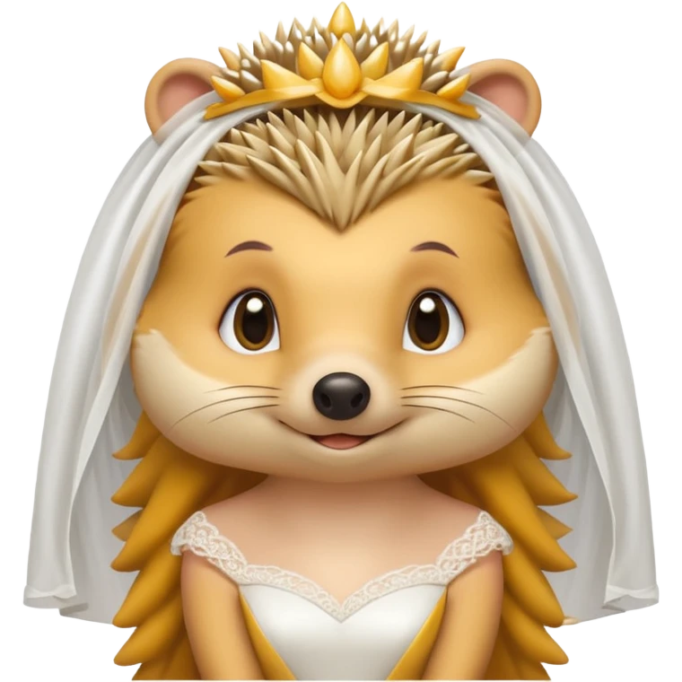 bride hedgehog yellow emoji