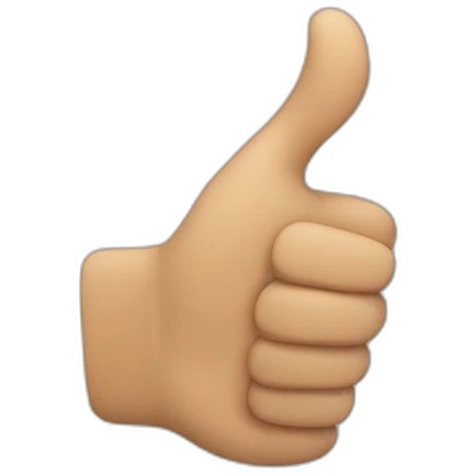 Make an emoji hand gesture of a thumbs up where the thumb is bent at a 90 degree angle emoji