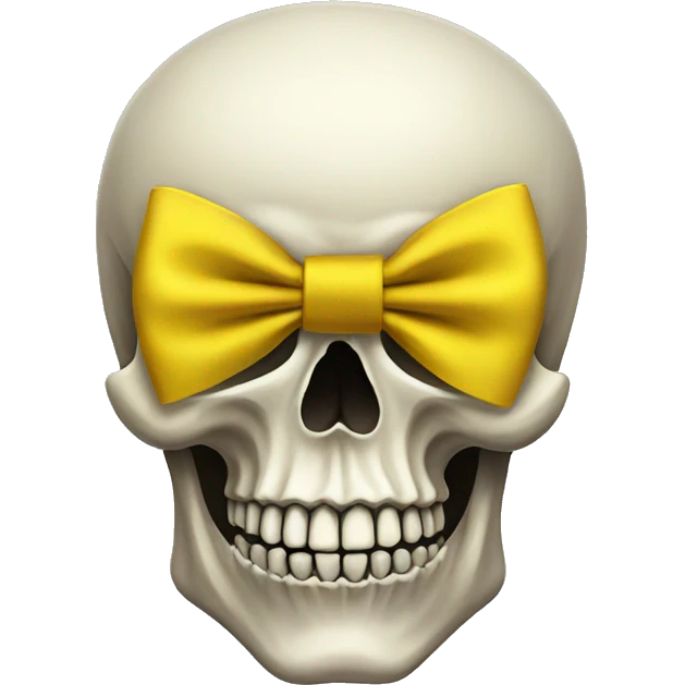 Skull with a yellow bow emoji